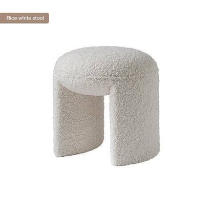 Soft Wool Optic Stool | Living Room, Dressing & Make-Up Area | Minimalistic Nordic Design - JUGLANA