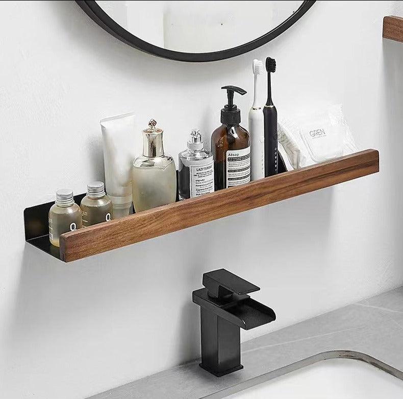 Solid Wood & Metal Storage Rack | Wall Mounted Shelf - JUGLANA