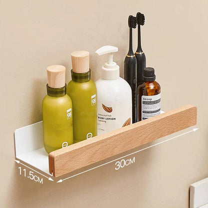 Solid Wood & Metal Storage Rack | Wall Mounted Shelf - JUGLANA