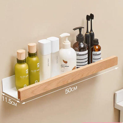 Solid Wood & Metal Storage Rack | Wall Mounted Shelf - JUGLANA