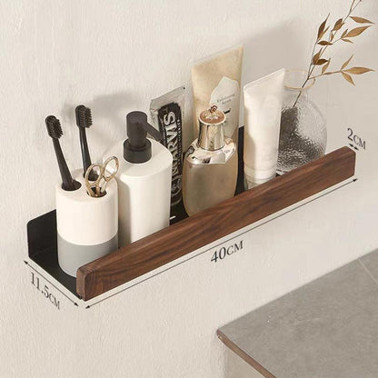 Solid Wood & Metal Storage Rack | Wall Mounted Shelf - JUGLANA