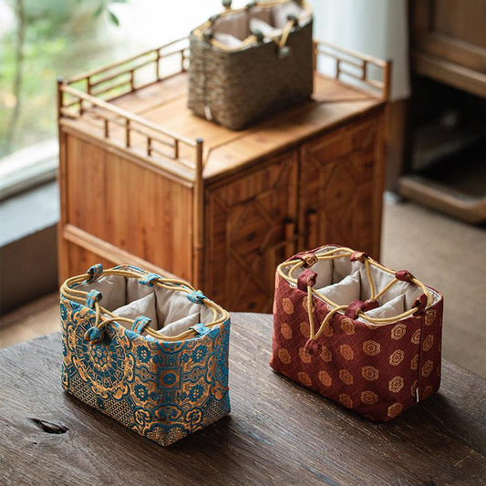 Tea Set Bag | Double-layered Cotton | Pic-Nic, Outdoor Bag - JUGLANA