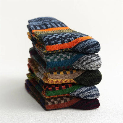 Thick Colorful Wool Socks | 5 Pairs, 100% Wool - JUGLANA