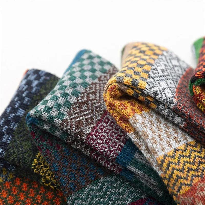 Thick Colorful Wool Socks | 5 Pairs, 100% Wool - JUGLANA