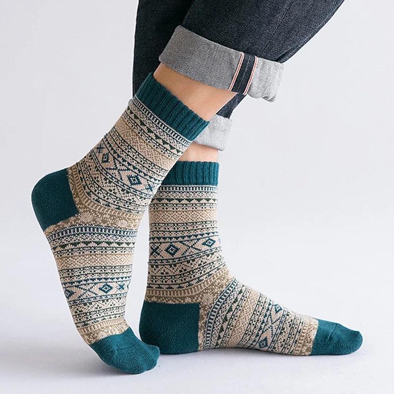 Thick Colorful Wool Socks | 5 Pairs, 100% Wool - JUGLANA