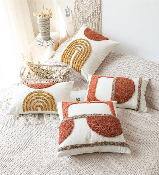 Tufted Autumn Pillowcase | Organic Linen & Cotton - JUGLANA