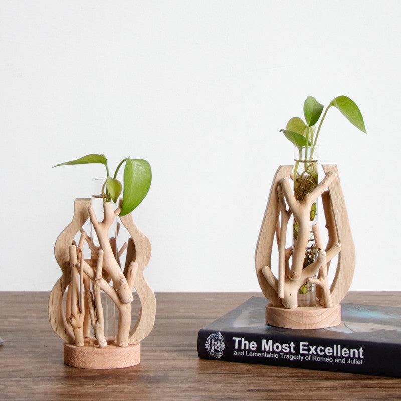 Unique Wood Vase | Hydroponic Decoration - JUGLANA