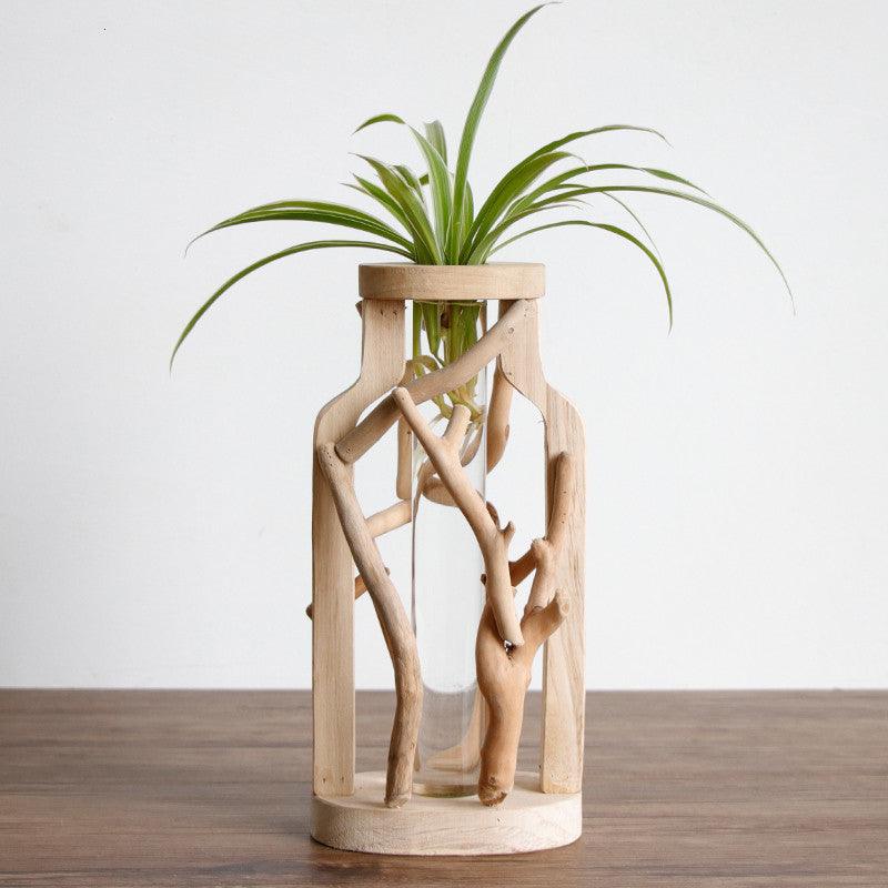 Unique Wood Vase | Hydroponic Decoration - JUGLANA