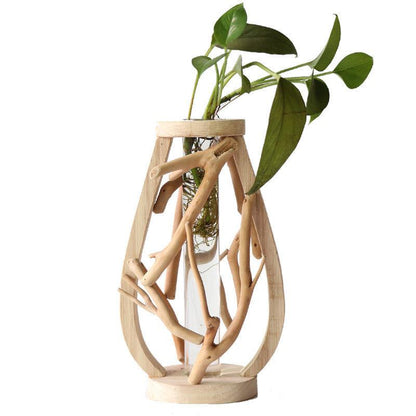 Unique Wood Vase | Hydroponic Decoration - JUGLANA