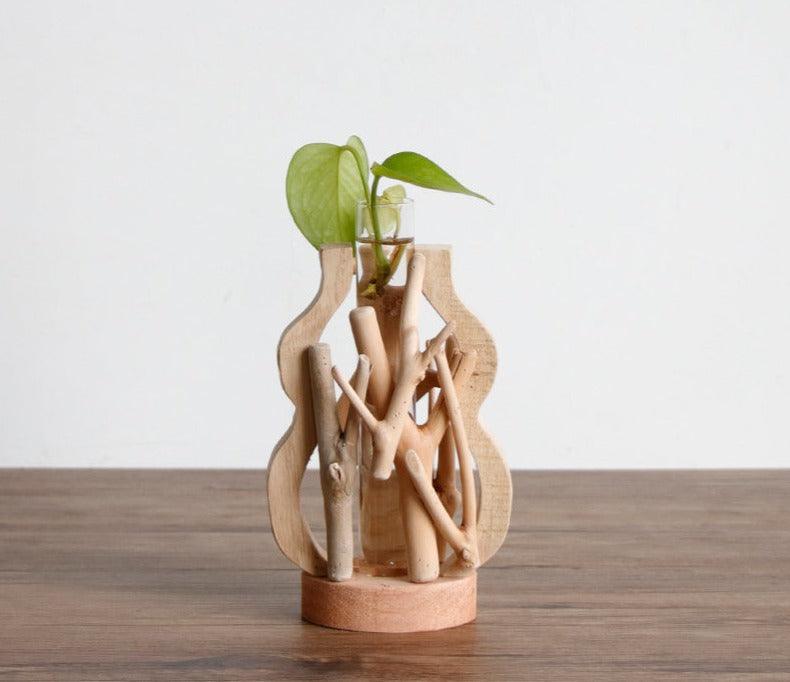 Unique Wood Vase | Hydroponic Decoration - JUGLANA