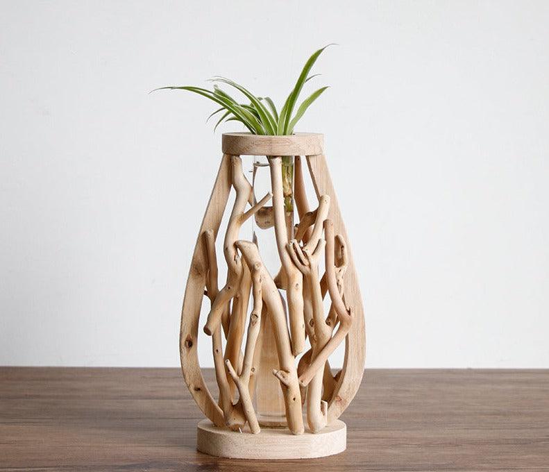 Unique Wood Vase | Hydroponic Decoration - JUGLANA