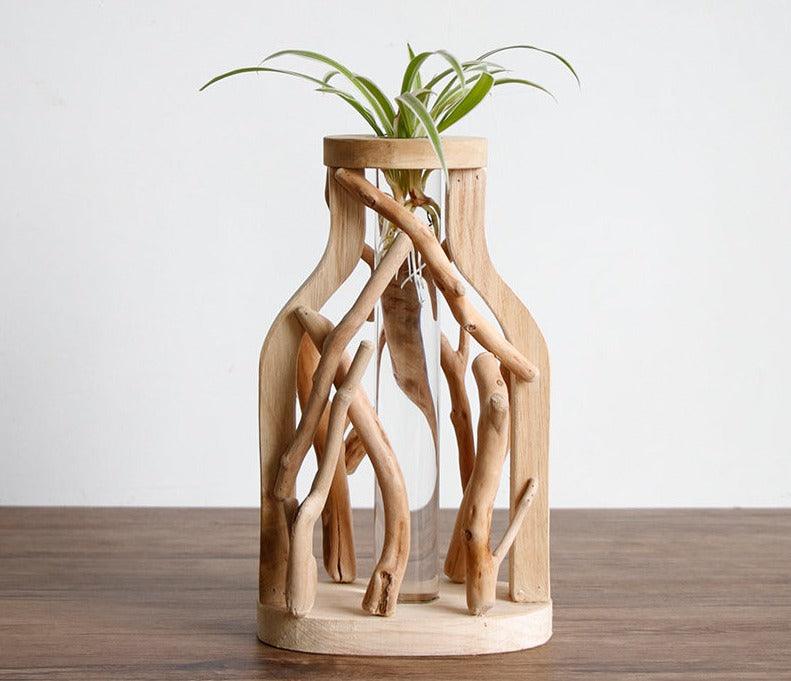 Unique Wood Vase | Hydroponic Decoration - JUGLANA