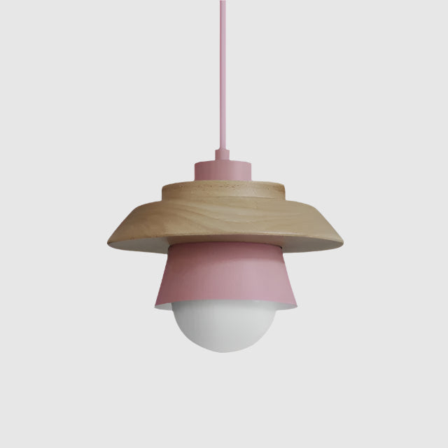 Nordic Mushroom Pendant Light | Metal & Wood