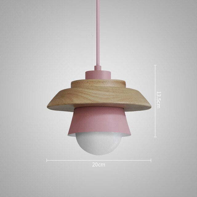 Nordic Mushroom Pendant Light | Metal & Wood