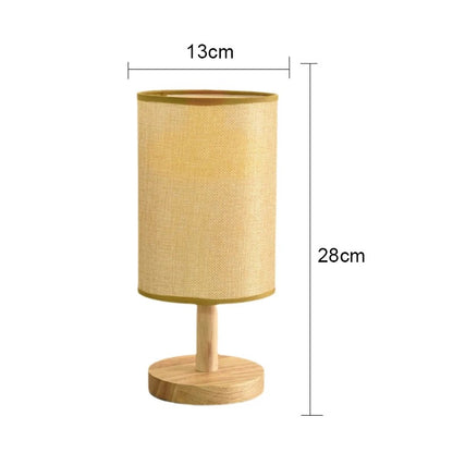 Nordic Natural Bedside Lamp | Wood & Linen