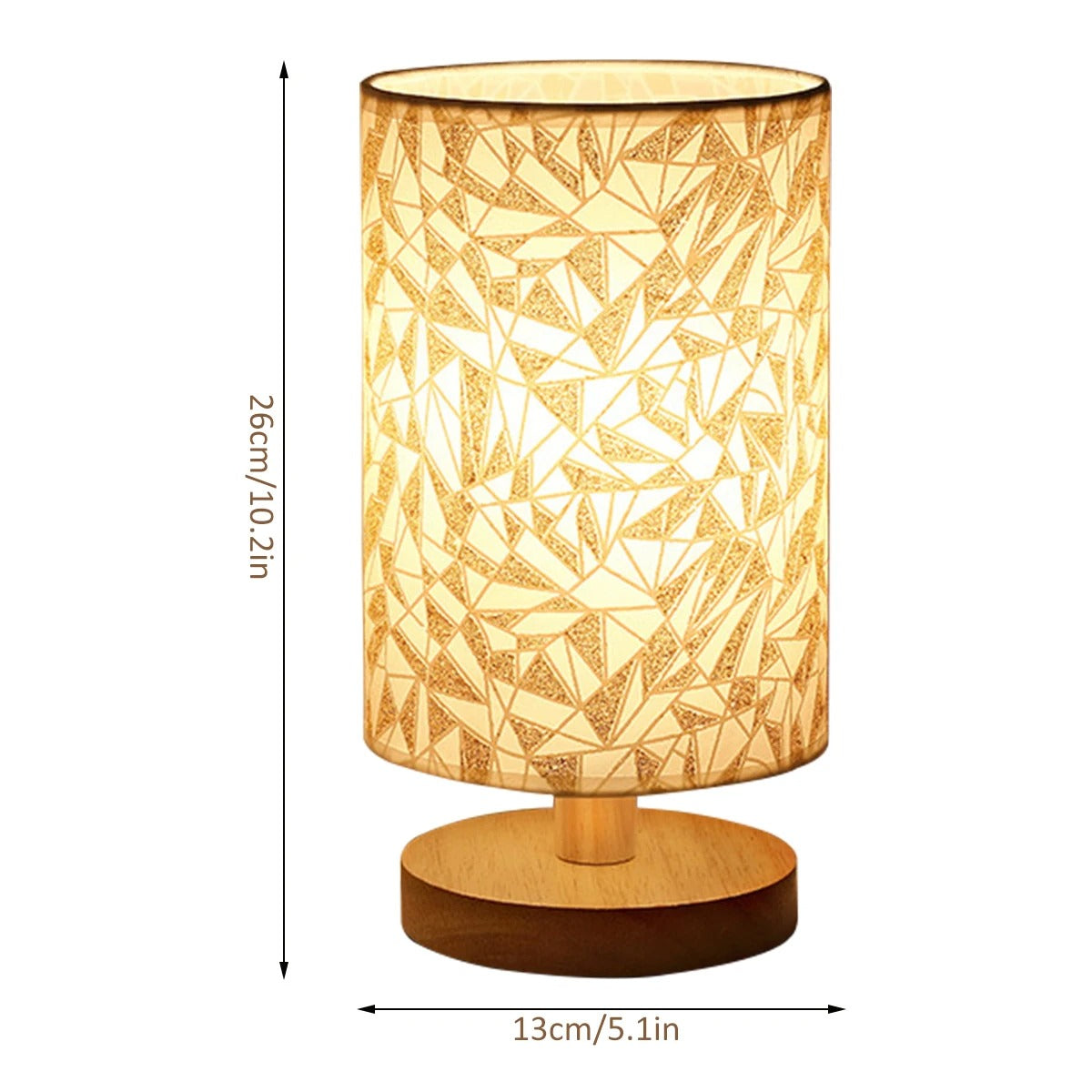 Nordic Printed Table Lamp | Wood & Linen