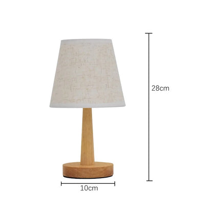 Rustic Classic Bedside Lamp | Wood & Linen