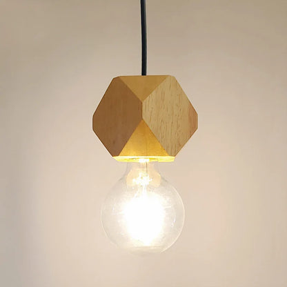 Simple Geometric Pendant Light | Full Wood